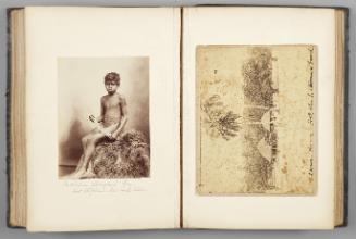 [Samoa: Shelters and group with hill in distance]   from Oceanic Album