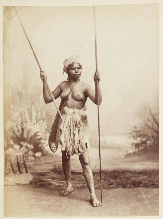 [Indigenous Australian woman holding two spears, New South Wales]   from Oceanic Album
