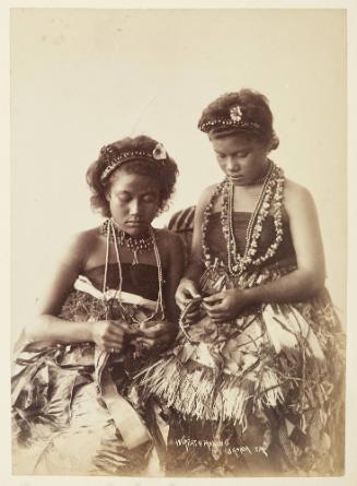[Samoan girls making wreaths]   from Oceanic Album
