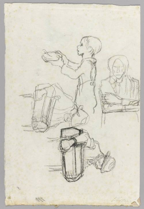 Junge mit Suppenschussel (verso)