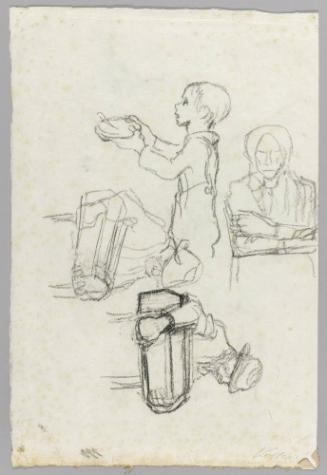 Junge mit Suppenschussel (verso)