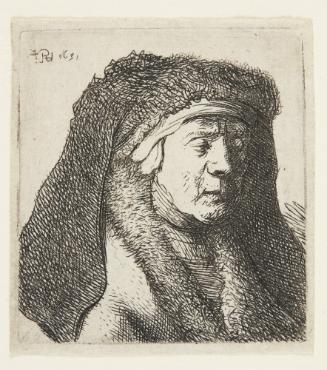Bust of an Old Woman in a Furred Cloak and Heavy Headdress
