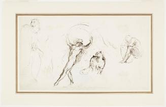 A Lover Lamenting over the Grave of his Mistress, Shareham, April 16, 1827 (recto);Seated Figure (verso)