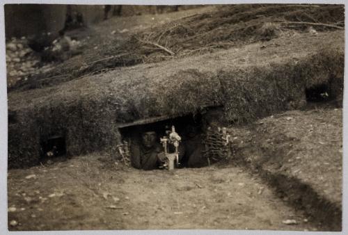 War 14–18. Nest of Romanian machine gunner defending the Predeal Pass
