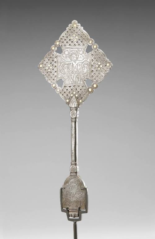 Cross: Virgin and Child, The Crucifixion, and Archangels Michael and Gabriel