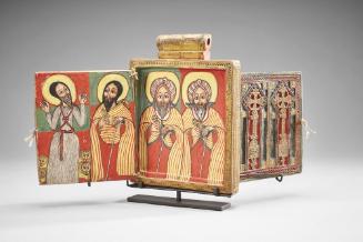 Diptych showing Four Ethiopian Saints: Gabra Manfas Qeddus, Unknown, Takla Haymanot and Ewostatewos