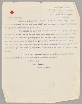 British nursing in Calais, photographs, postacards, etc.