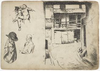 Study of an interior and a coat rack