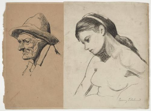 Elderly person and a young woman