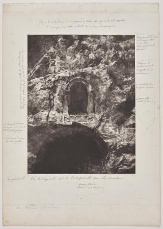 Banias, niche near the Grotto of Pan. Plate 63 , [Duc de Luynes], Voyage d'exploration à la mer Morte, à Petra et sur la rive gauche du Jourdain par M. Le Duc de Luynes... Oeuvre posthume publiée par ses Petit-fils sous la direction de M. le Compte de Vog