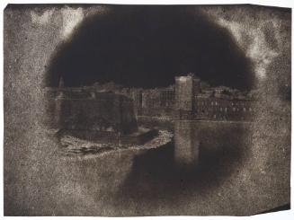 View of the entrance to the Port of Marseille. The tour de roi Rene in the centre of the image.