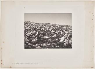 Pl. 35. Djebel Mousa - Sanctuaire ruiné situé au sommet.' [hand written in pencil to lower left of plate]. Plate 35[?] of  [Duc de Luynes], Voyage d'exploration à la mer Morte, à Petra et sur la rive gauche du Jourdain par M. Le Duc de Luynes... Oeuvre po