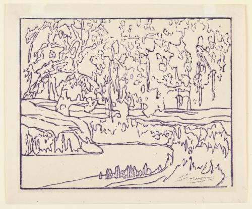 Linoleum print from Green and Gold