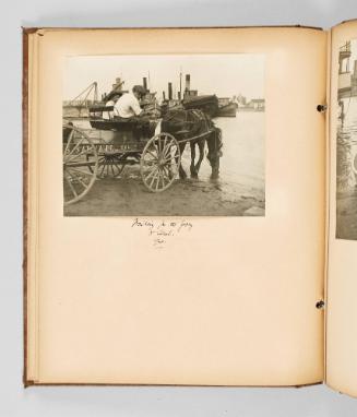 Waiting for the ferry to Sorel, Que. Page 30 of The Abenaki; from collection of Canadian albums compiled by Edith S. Watson, 1890s-1930s