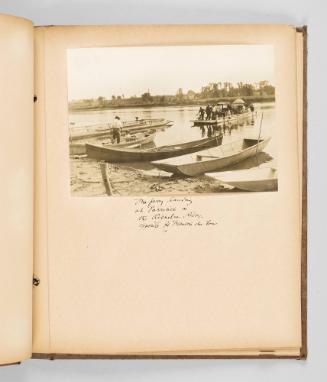 The ferry landing at Pierreville on the Richelieu River, opposite St. Francois du Lac. Page 29 of The Abenaki; from collection of Canadian albums compiled by Edith S. Watson, 1890s-1930s
