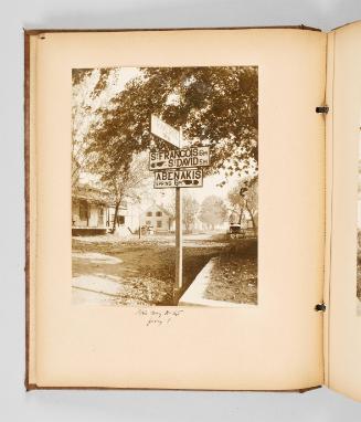 This way to the ferry! Page 23 of The Abenaki; from collection of Canadian albums compiled by Edith S. Watson, 1890s-1930s [there should be records for the blank pages 23 and 24, and this record should be Page 25]