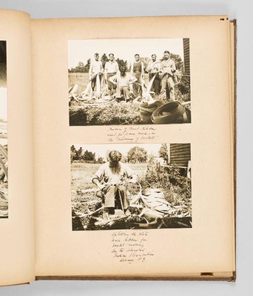 [Making white ash ribbon for basket production, on the Abenaki Reservation] Page 13 of The Abenaki; from collection of Canadian albums compiled by Edith S. Watson, 1890s-1930s