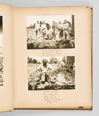[Making white ash ribbon for basket production, on the Abenaki Reservation] Page 13 of The Abenaki; from collection of Canadian albums compiled by Edith S. Watson, 1890s-1930s