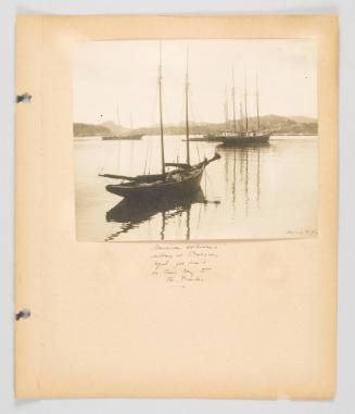 American schooners calling at Burgeo, Nfld. for bait on their way to the Banks. Page 41 of Fish; from collection of Canadian albums compiled by Edith S. Watson, 1890s-1930s