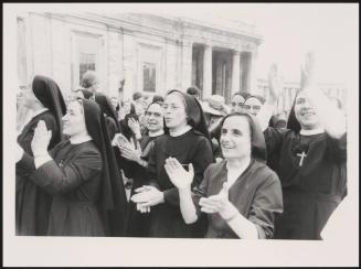 A crowd of nuns celebrates the inauguration of Pope John Paul I in St. Peter's Square, 26 August 1978