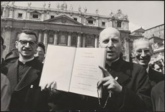 Priests protesting in front of St. Peter's