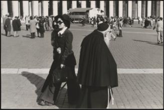 Members of the crowd outside St. Peter's in the Vatican City, Rome