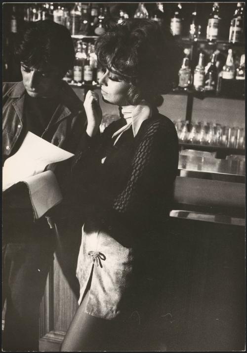 Actress Giovanna Ralli looks through a script with Gianmarco Giannini 