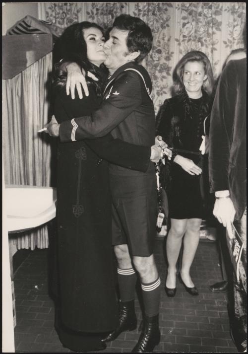 Giorgio de Lucchi, one of the actors in "Victor",  is embraced by Florinda Bolkan as Marina Cicogna watches