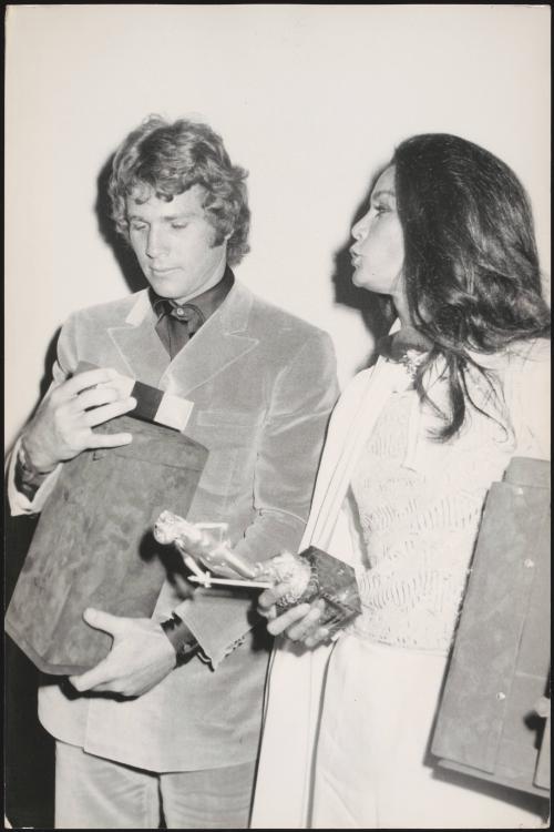 Florinda Bolkan and Ryan O'Neal at the David Donatello awards ceremony