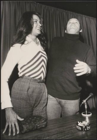 Florinda Bolkan and Renato Salvatori at a press conference for the film "A Brief Vacation" 
