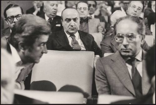 Emilio Colombo, Antonio Gava and Bartholomew Ciccardini at a Christian Democracy Party (DC) assembly 