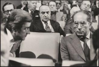 Emilio Colombo, Antonio Gava and Bartholomew Ciccardini at a Christian Democracy Party (DC) assembly 