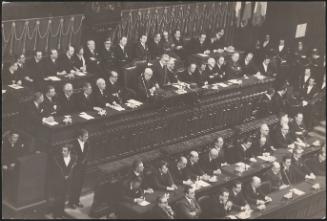 Giovanni Leone speaking in parliament