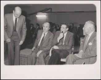 Ciriaco Luigi De Mita, Giorgio Napolitano, Luciano Lama and Giovanni "Gianni" Agnelli at a summit meeting