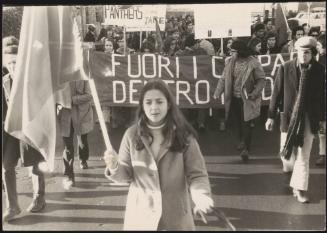 Students from Liceo Castelnuovo at a protest march together with the actor/director Italo Spinelli 