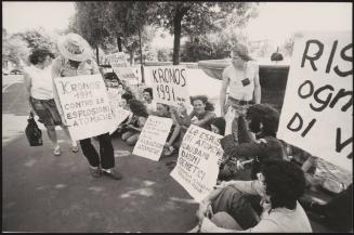 Protest or sit-in by members of the Kronos 1991 Environmental Association
