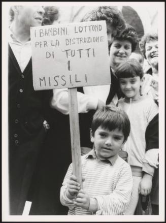 Children joining in an anti-nuclear protest 