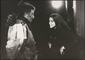 Vonetta McGee and Frank Wolff on an unspecified film set