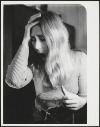 Hippie with drum and hookah