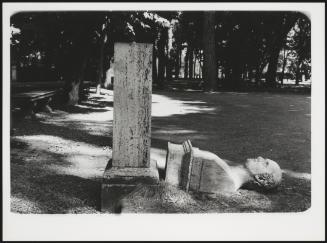Public statue fallen from its plinth