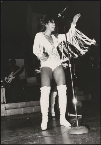 Rock singer performing on stage