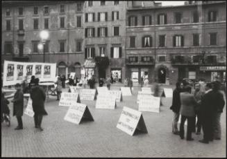 A protest in Piazza Navona, Rome, against anti-Semitism