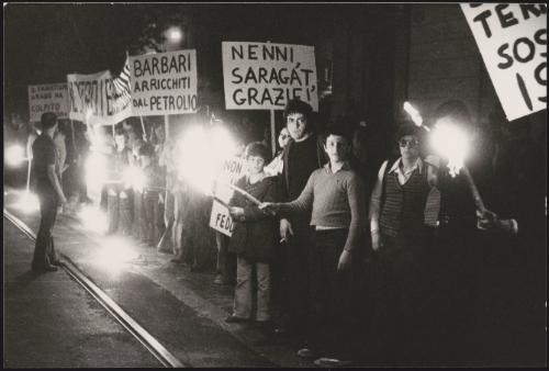 Protesting against oil, Pietro Nenni and Giuseppe Saragat