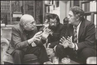 The painter Corrado Cagli in discussion with Franco Enriquez