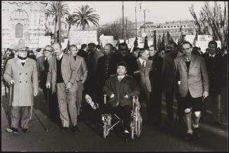 Protesters at a demonstration for the disabled