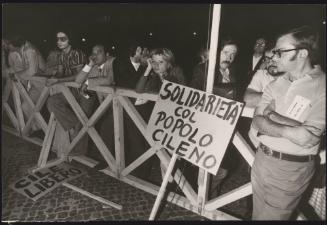 At an anti-Pinochet protest