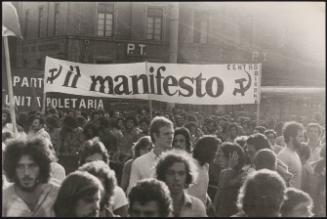 Communist party members at an anti-Pinochet demonstration