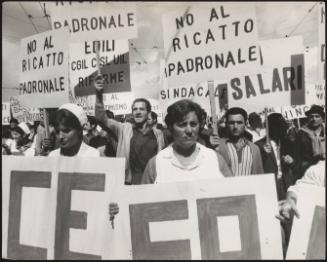 Rome 1976, workers at a demonstration