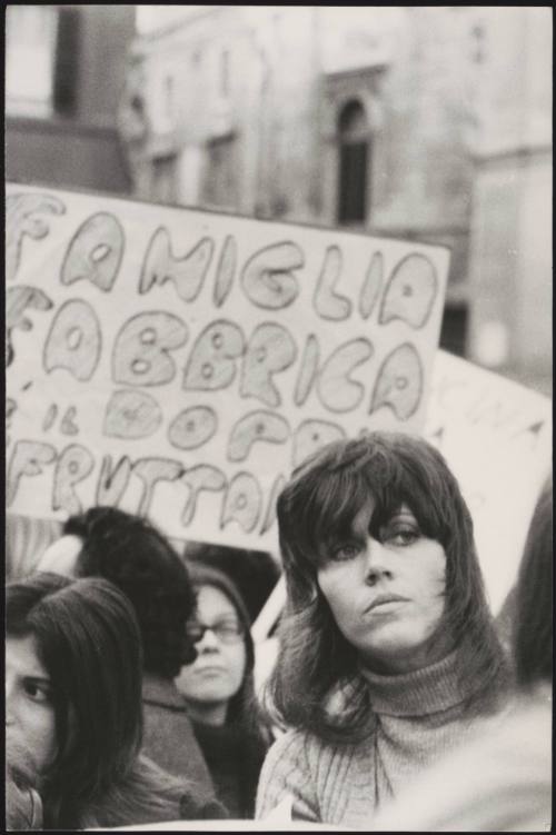 Jane Fonda at a feminist demonstration in Rome, February 1972