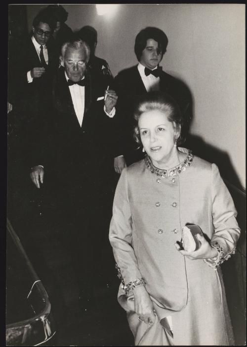 Vittorio De Sica and his son Christian at a film premier